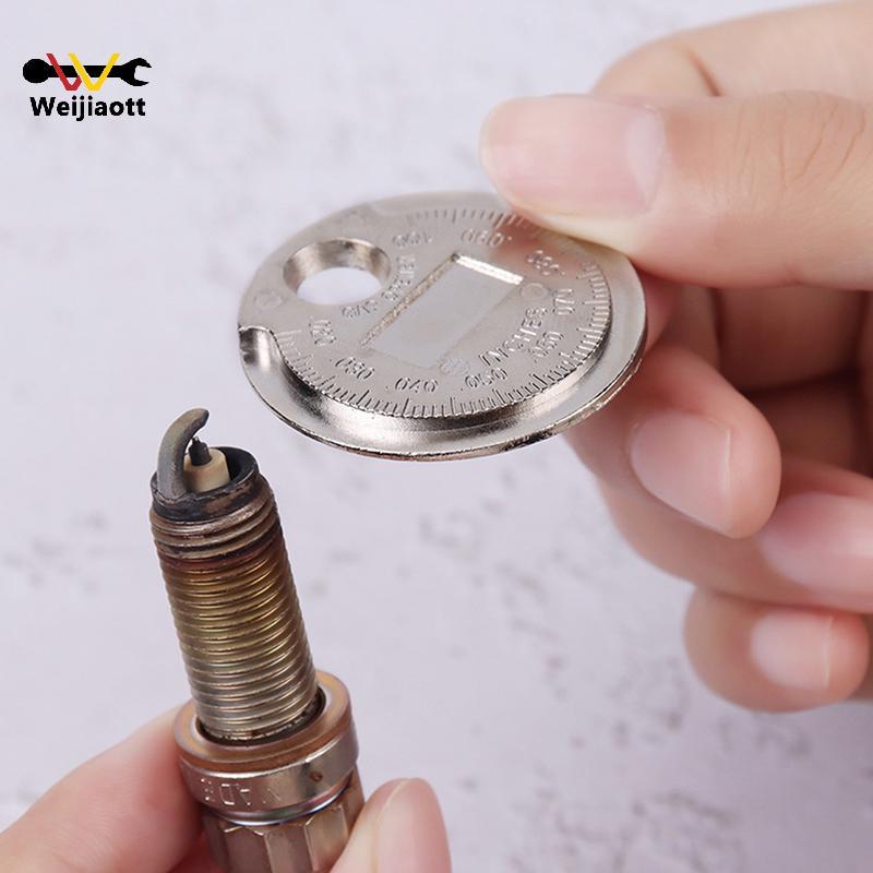 [Wjt] 1PC 0.6-2.4mm Phạm vi Đồng xu Bugi Gage Gap Tool Feeler Spark Plug Gap Tool