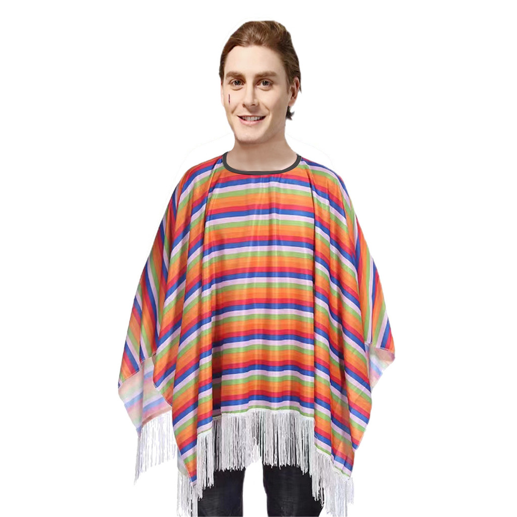 Halloween Trẻ Em Mexico Trang Phục Dân Tộc Mexico Áo Choàng Mexico Áo Choàng Người Lớn Khăn Choàng M