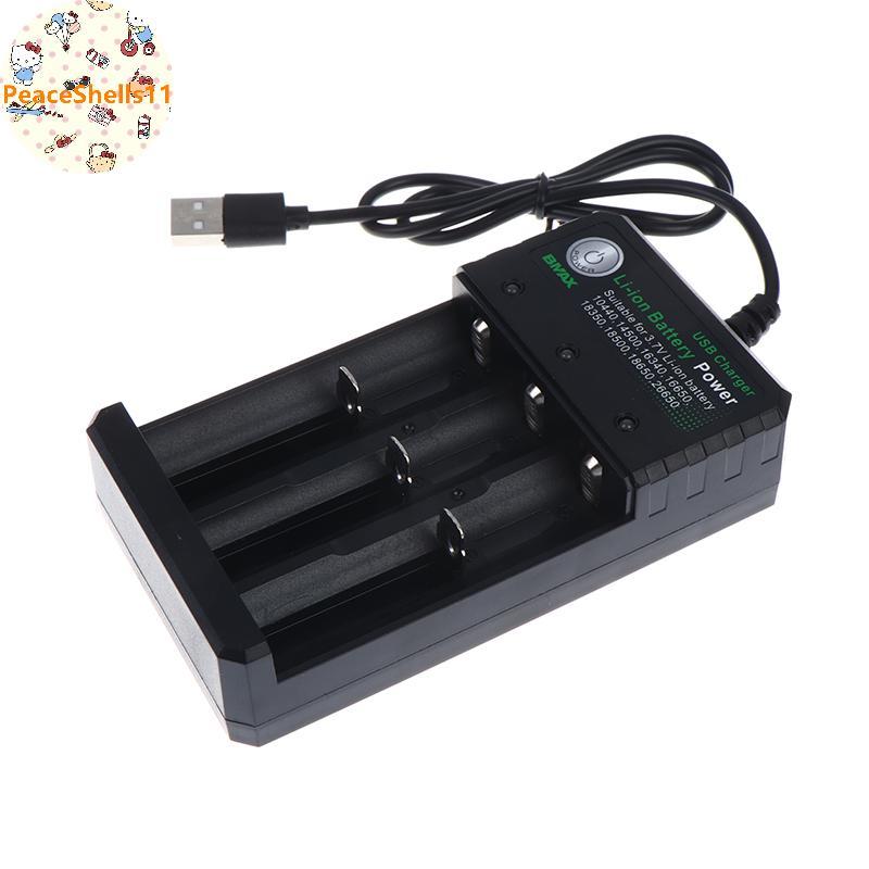 PeaceShells 3 Khe Cắm 18650 Pin Li-ion Sạc USB Adapter Sạc Pin Li-ion Sạc Cho 18650 Pin VN