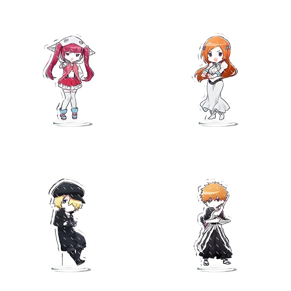 Standee anime Bleach mô hình nhân vật Ichigo Kurosaki Orihime Inoue mica Acrylic trang trí bàn học p