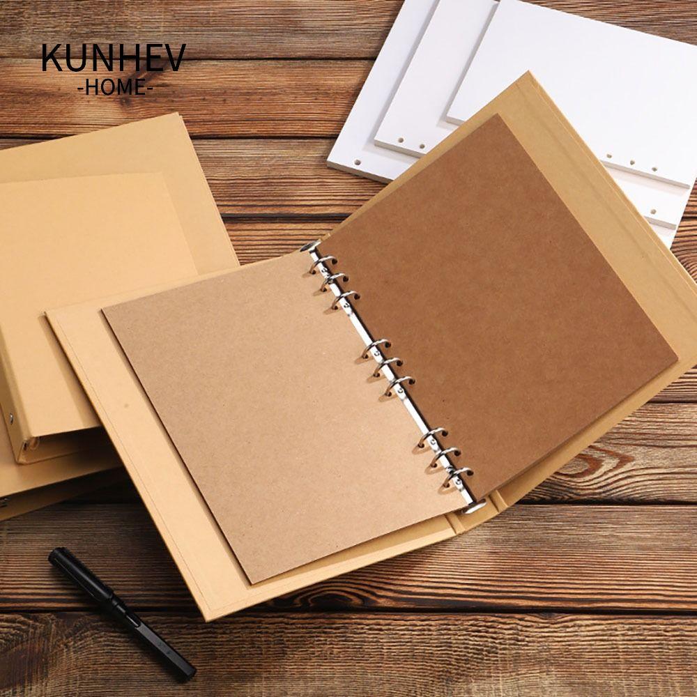 KUNHEV Kraft Paper Binder Cover, A5 B5 A4 Kraft Paper Binder File Clip, Thư mục tập tin cổ điển