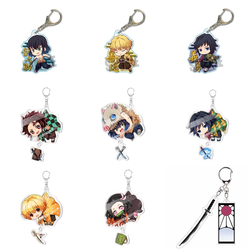 Demon Slayer Hu Die Shinobu Muichiro Móc khóa Acrylic trong suốt hai mặt