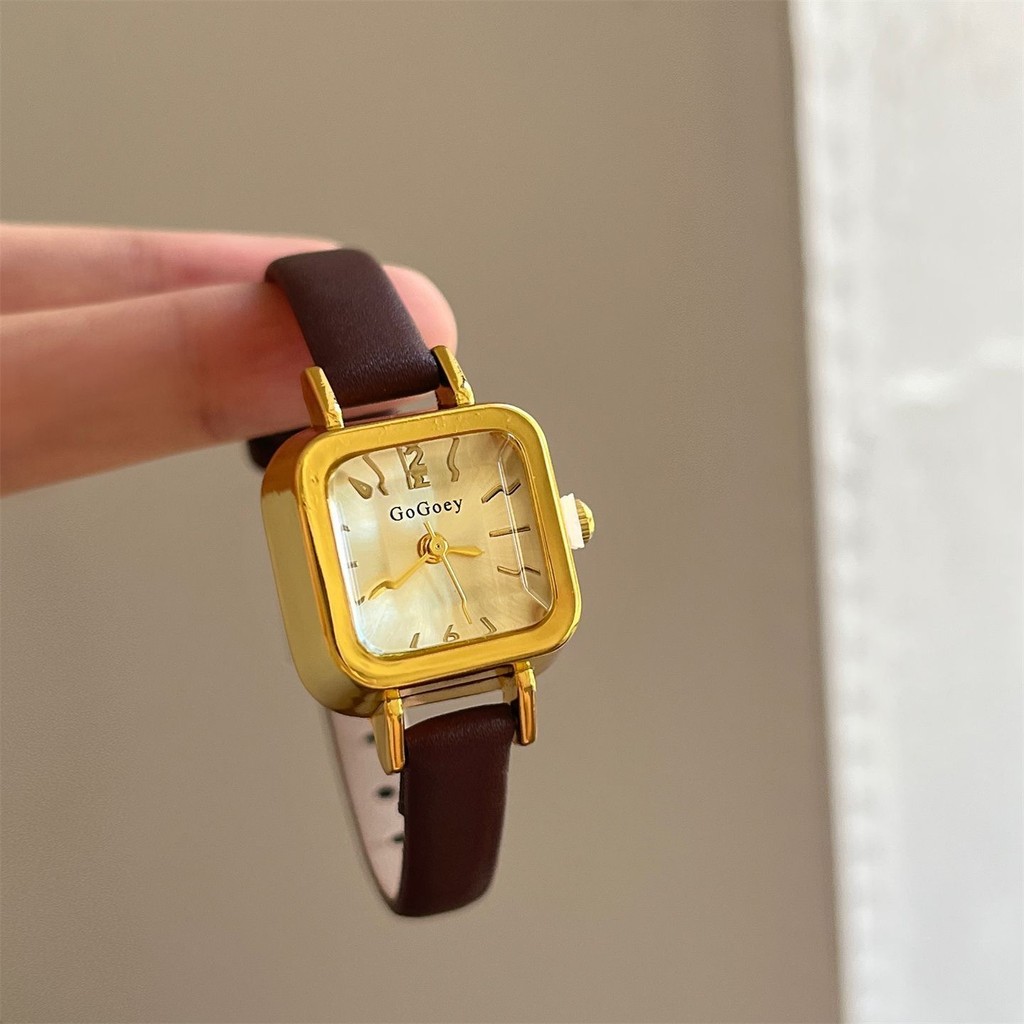 Đồng hồ nữ thạch anh vuông Đồng hồ nữ Indonesia TK GOGOEY Đồng hồ đeo tay Khối nhỏ Đường Retro Đồng hồ nữ 3.10 B