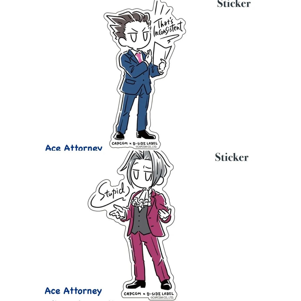 Standee Ace Attorney mô hình nhân vật Phoenix Wright Miles Edgeworth mica trang trí bàn học quà tặng