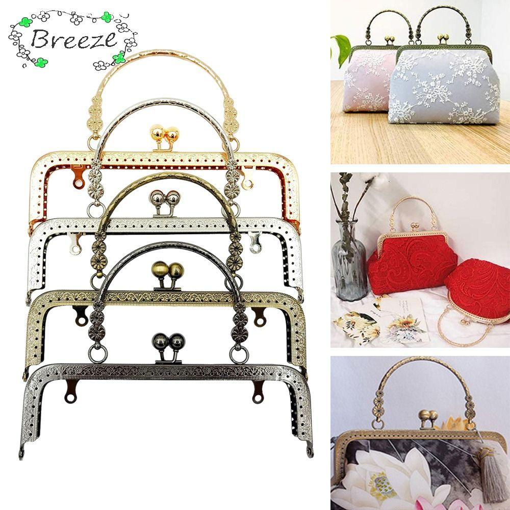 BREEZE Ví Khóa Khung, Kim Loại Vintage Ví Khung Kiss Clasp, Túi Mini Phần Cứng Ví Khung Tay Cầm Túi 