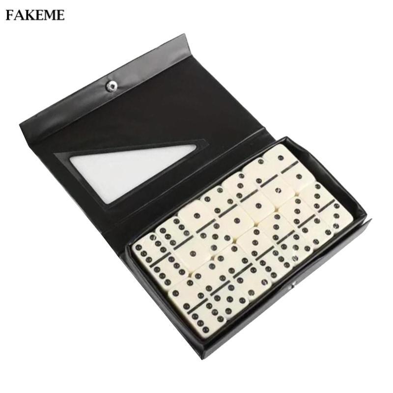 Double Six Domino Set Classic Board Game Toy Family 28 Dominos in Portable Case