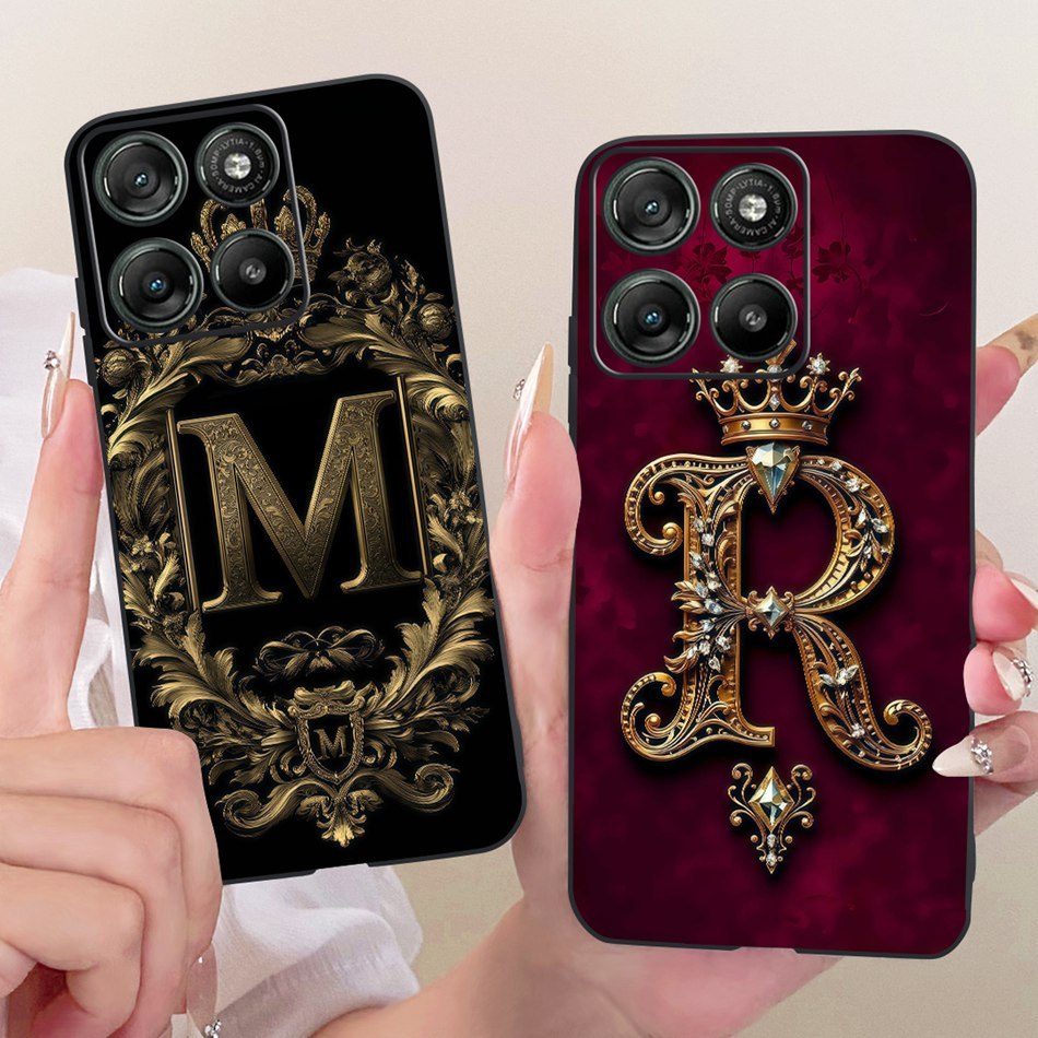 Dành Cho Motorola Moto G77 G67 2026 Thời Trang Vương Miện Ban Đầu Chữ Cặp Đôi Ốp Lưng Điện Thoại Mot