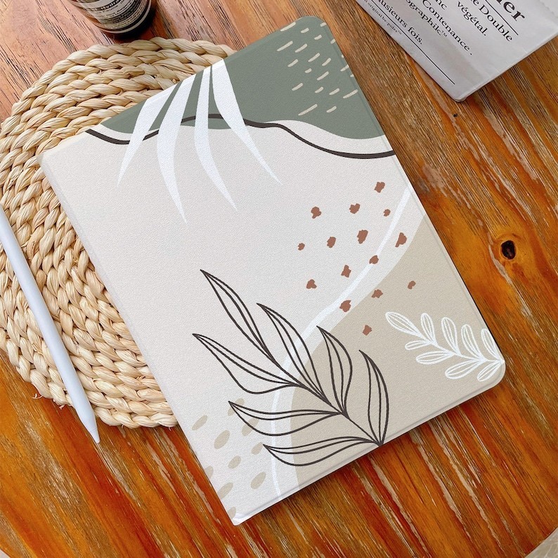 Ốp lưng iPad thẩm mỹ Leaves Line iPad Air 4 / 5 có giá đỡ bút chì iPad Pro 12.9 "11" Mini 6 / 5 / 4,