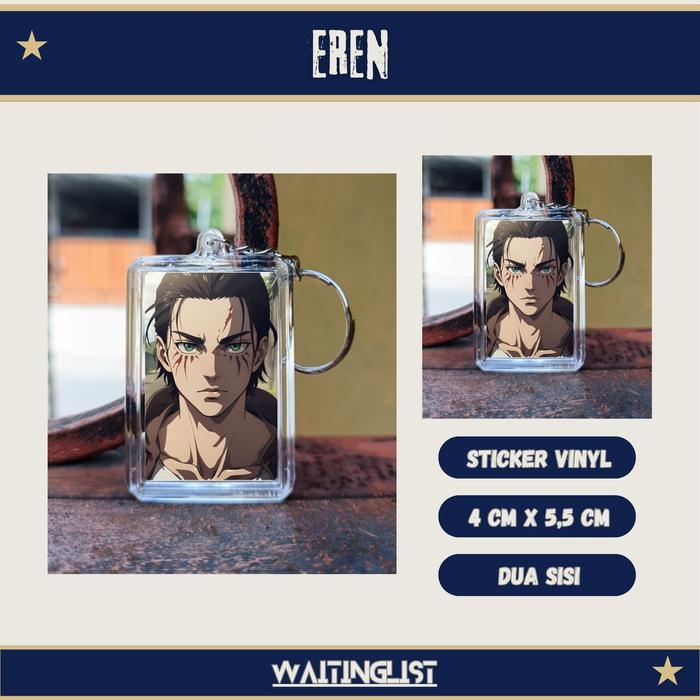Keychain Gantungan Kunci Anime Attack On Titan Eren - Levi - Armin - Mikasa - Eren