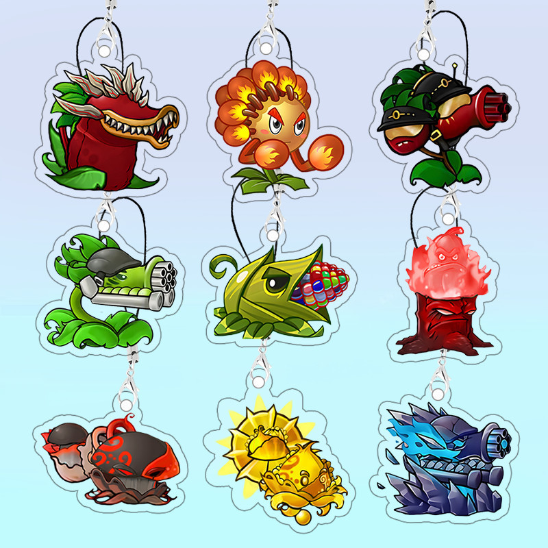 Sản phẩm mới Plants vs. Zombies Fusion Ultimate Acrylic Dây Xích Trò Chơi Ngoại Vi Schoolbag Mặt Dây