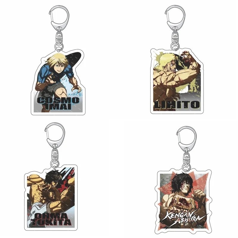 Móc khóa Kengan Ashura mica acrylic in hình anime Tokita Ohma Cosmo Imai Lihito phụ kiện treo cặp tú