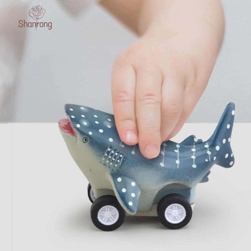 SHANRONG Press and Go Car Toy, Great White Shark Shark Shark Dolphin Inertia Car Toy, Giáo dục Cool 