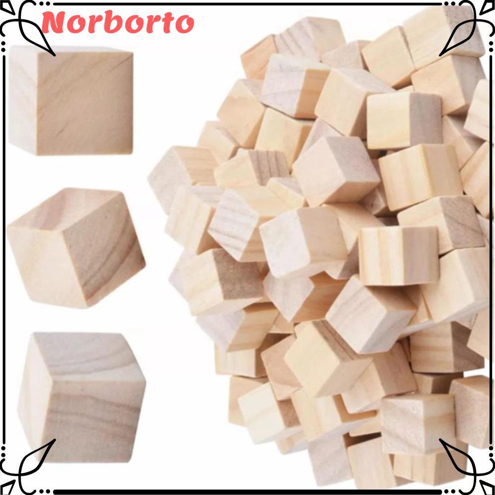 NORBORTO 100 Khối Gỗ, Khối Gỗ Vuông 2cm, Gỗ Chưa Hoàn Thành Màu Gỗ Chưa Hoàn Thành Bề Mặt Mịn Mờ Thủ