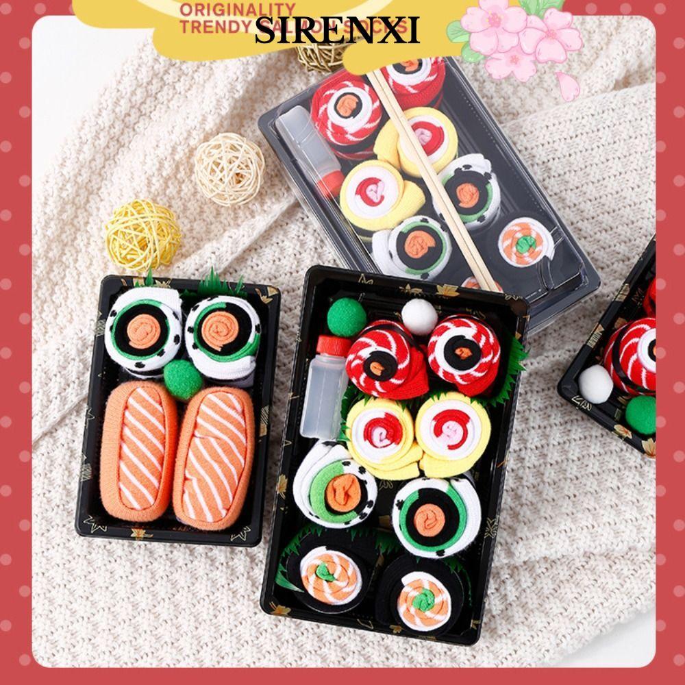 Tất sushi cá hồi SIRENXI từ cotton, họa tiết cá tính, thời trang nữ