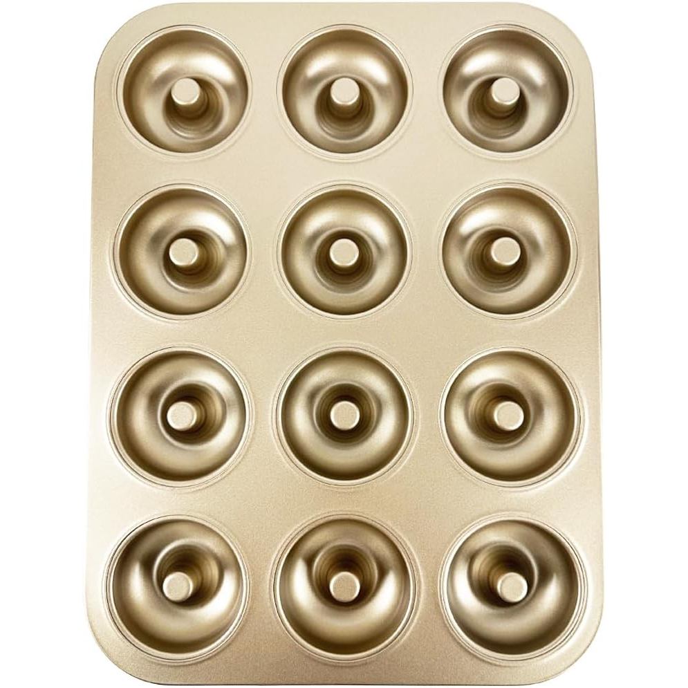 12 Khoang Bánh Donut Chảo Chống Dính Donut Chảo Thép Carbon Vòng Donut Nướng Bánh Tins Donut Chảo Bá
