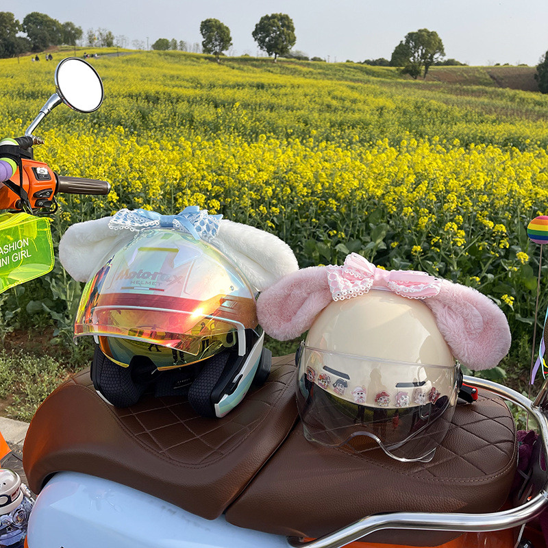 【Ready Stock】 Full Face Helmet Helmet Decorative Stickers Cat Ear Cinnamoroll Babycinnamoroll Electr