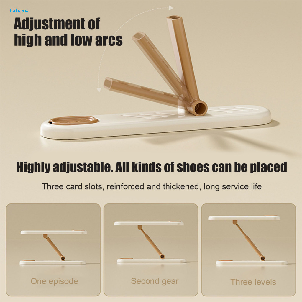 {bologna} Giá để giày cho giày thể thao Dụng cụ sắp xếp giày 3 tầng có thể điều chỉnh với hộp thơm –