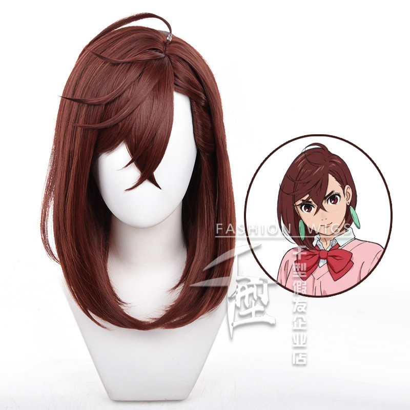 Momo Ayase Cosplay Tóc Giả Ngắn Màu Đỏ Chịu Nhiệt