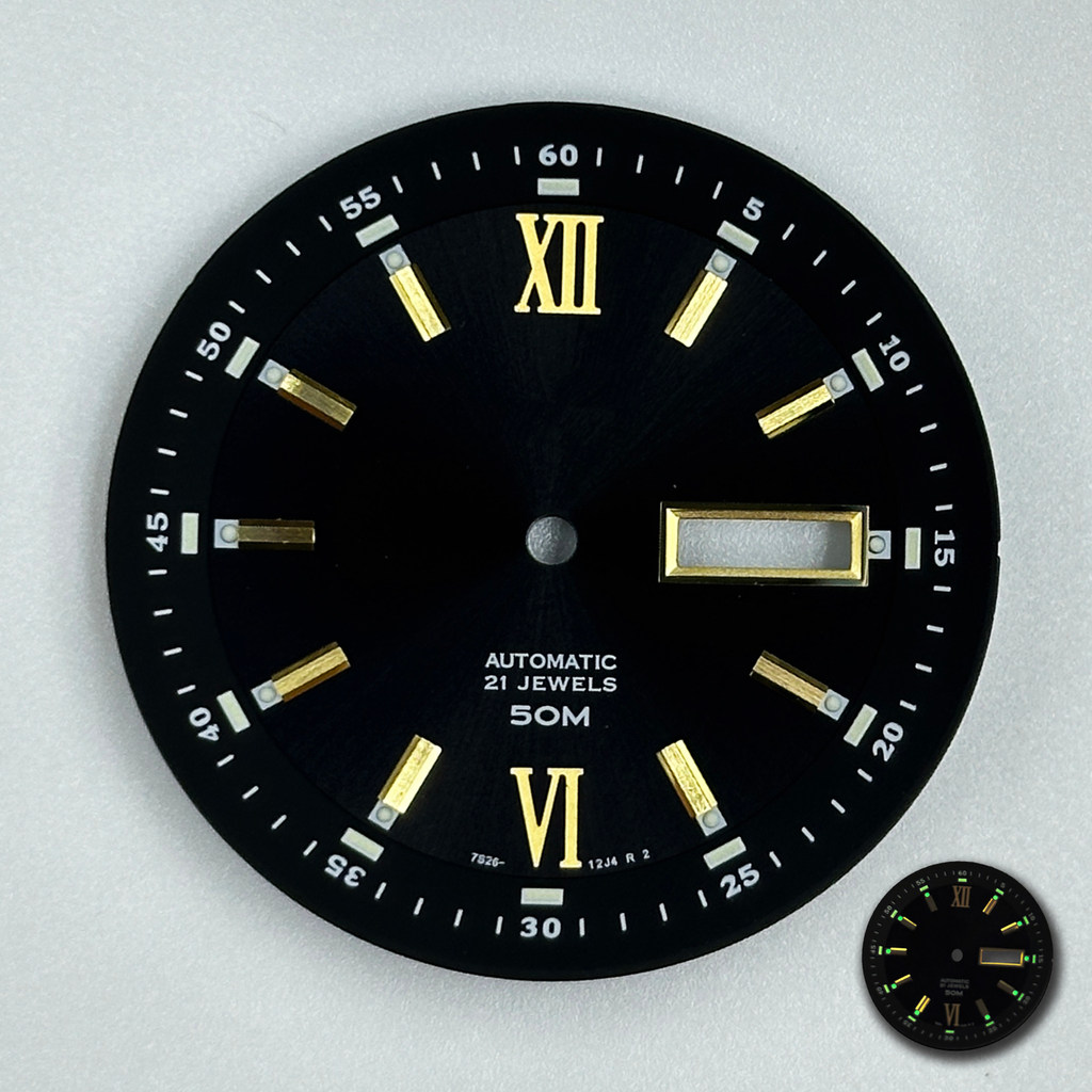 Phong cách mới Nhật ký số La Mã Mặt số sửa đổi 35,8mm Chữ viết hoa văn mặt trời Thích hợp cho phụ ki