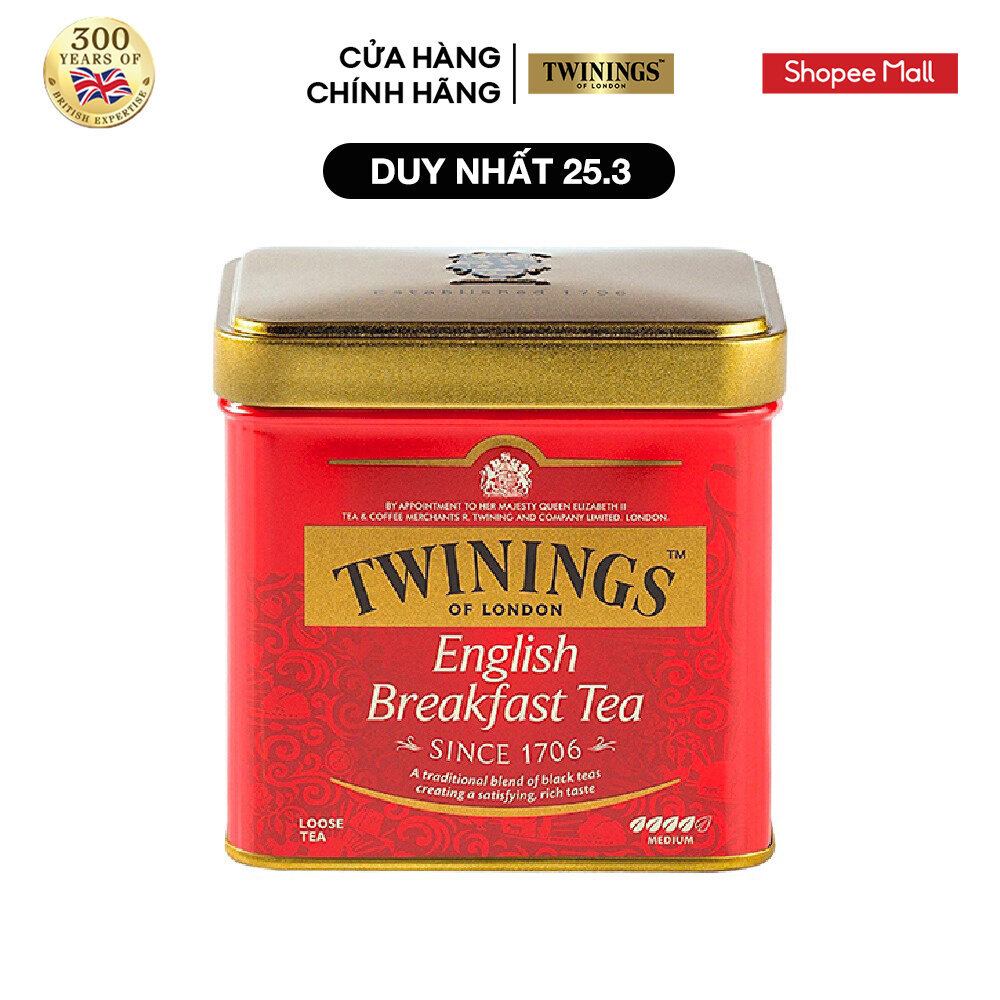 Trà Lá Twinings English Breakfast - Hộp Thiếc 100G