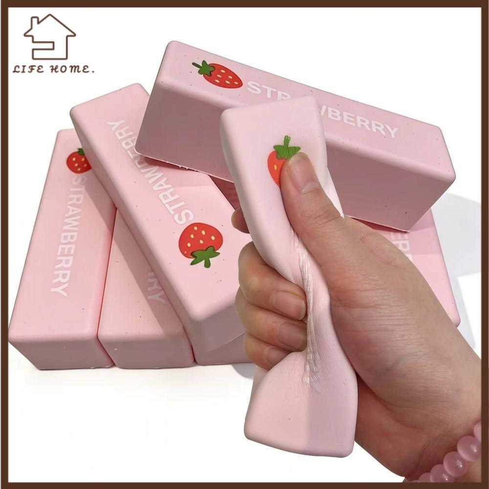 YELGIRL Bóp Quả Bóng Căng Thẳng, Dâu Dính Fidget Bơ Bóp Đồ Chơi, Thư Giãn Tay Chậm Bóng Bóp Mềm Trẻ 