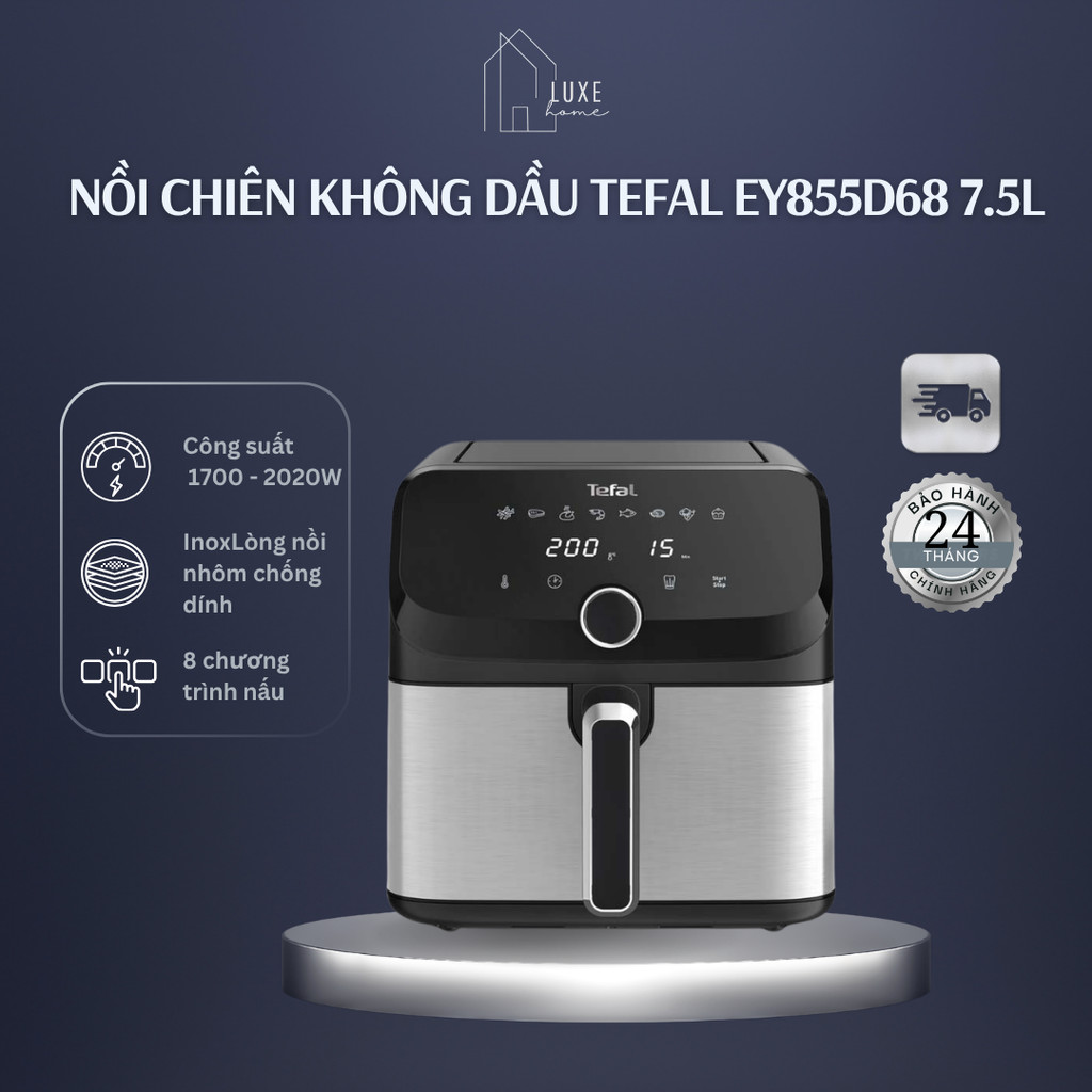 Nồi chiên không dầu Tefal EY855D68 7.5L - Bảo hành chính hãng 24 tháng