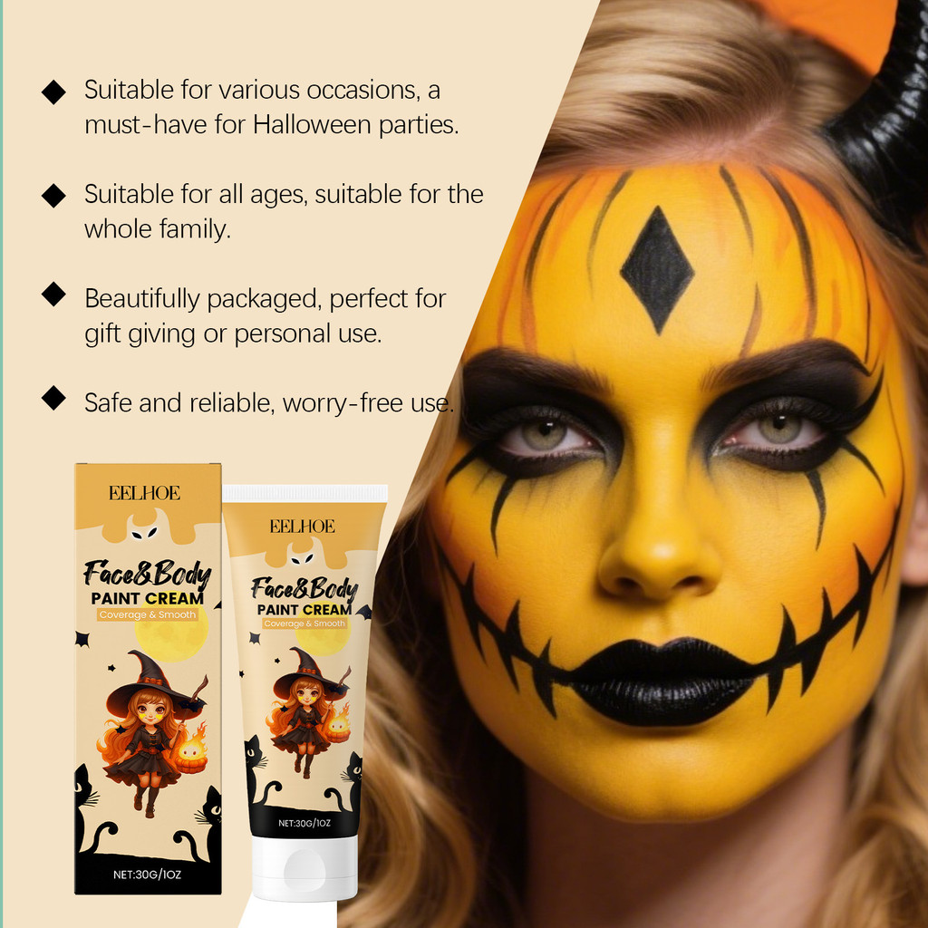 [Hàng có sẵn] EELHOE Halloween Face Body Paint Cream Halloween Body Paint Trang điểm Party Role Play