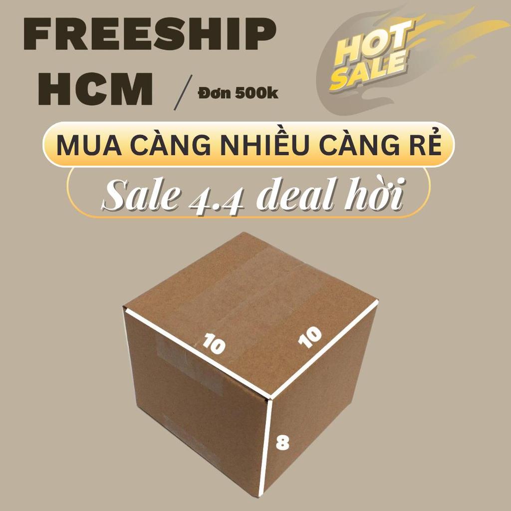 hộp carton 10x10x8 bộ 100 trơn không in