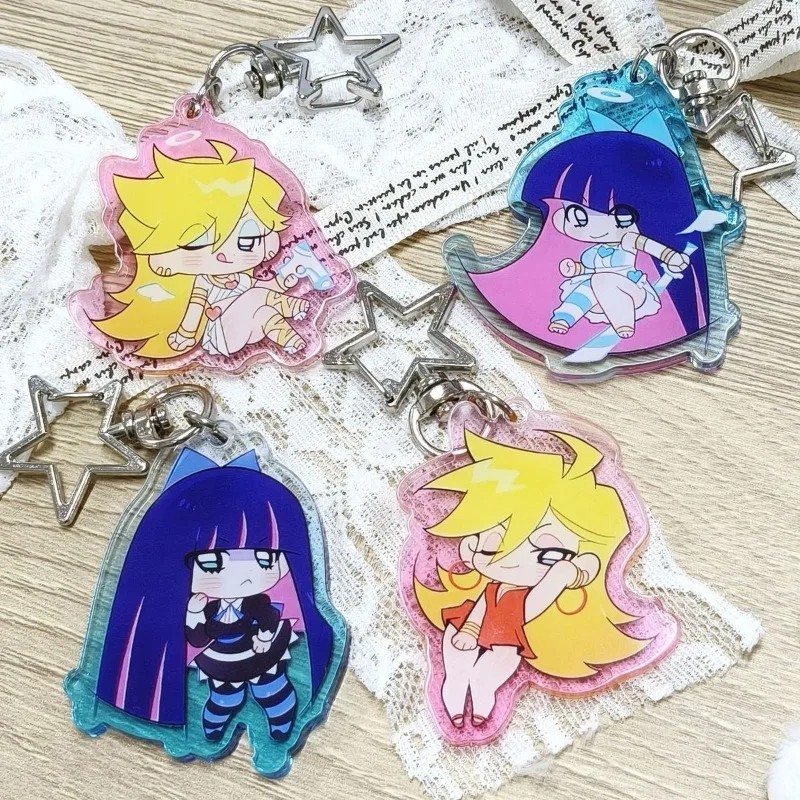 Móc khóa Anime Panty & Stocking with Garterbelt mica Acrylic trong suốt Anarchy Panty Anarchy Stocki