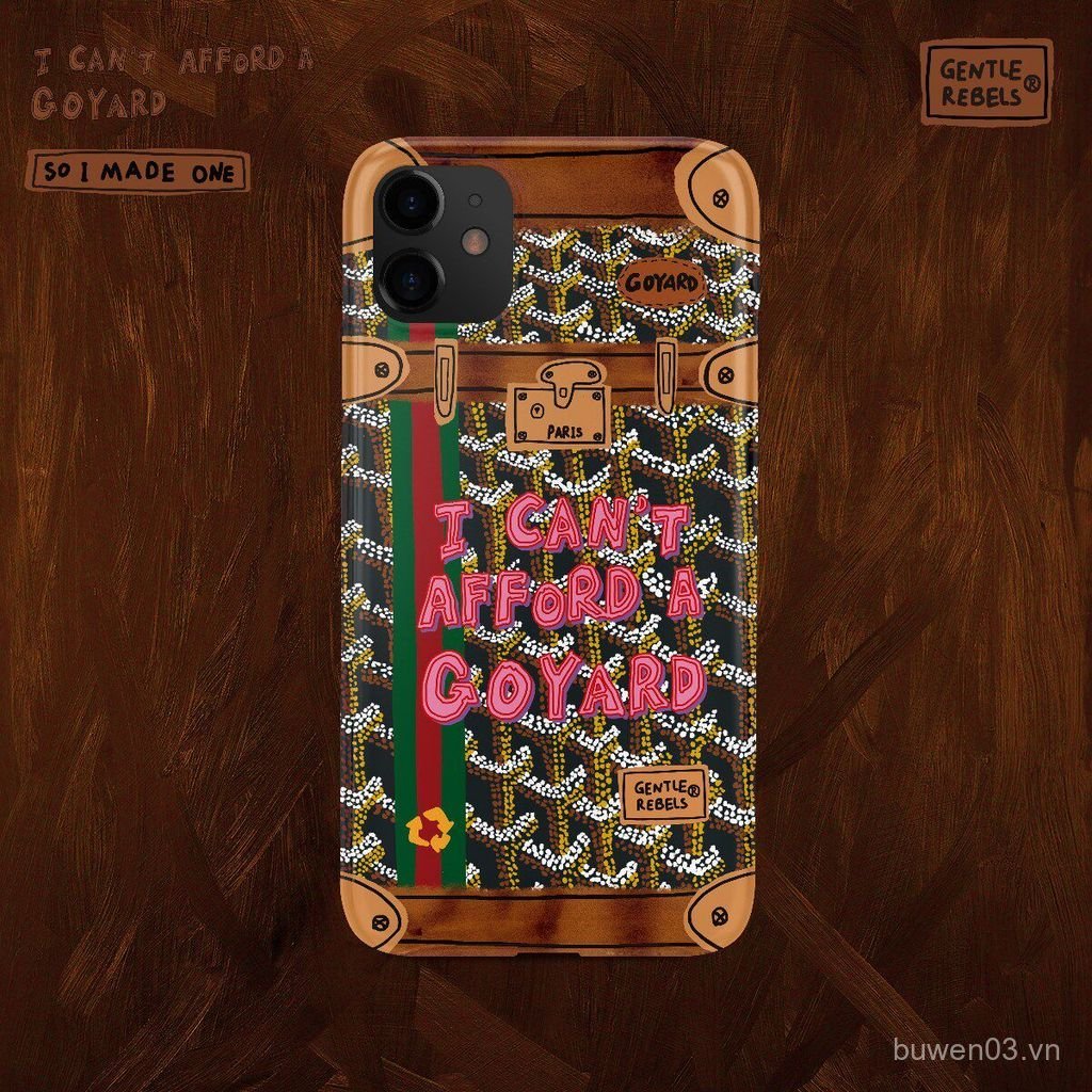 GENTLE REBELS Spoof goyard Case Thích hợp cho iphone16pro Apple 17 Original ins Cool Flower Dog Toot