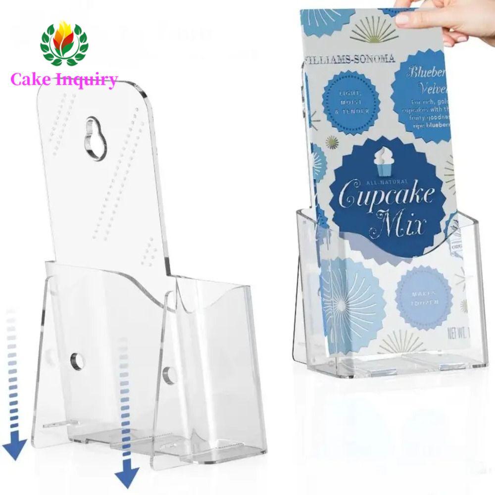 SAHRAI A6 Brochure Holder, Nhựa Trong Suốt Pamplet Holder, Booklet Countertop Organizer Di Động Treo