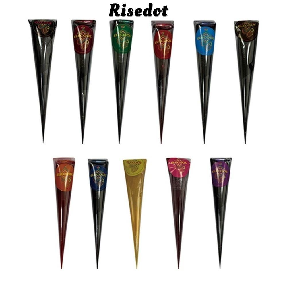 RISEDOT Henna Tattoo Cream - Kem henna dạngicone dễ sử dụng cho nghệ thuật body temporary brown