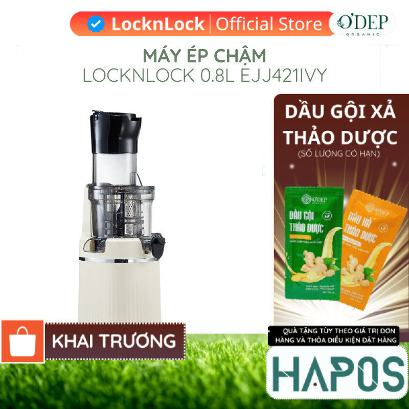 Máy ép chậm Locknlock Bianco Slow Juicer 0.8L màu trắng ngà EJJ421IVY - HAPOS HOF