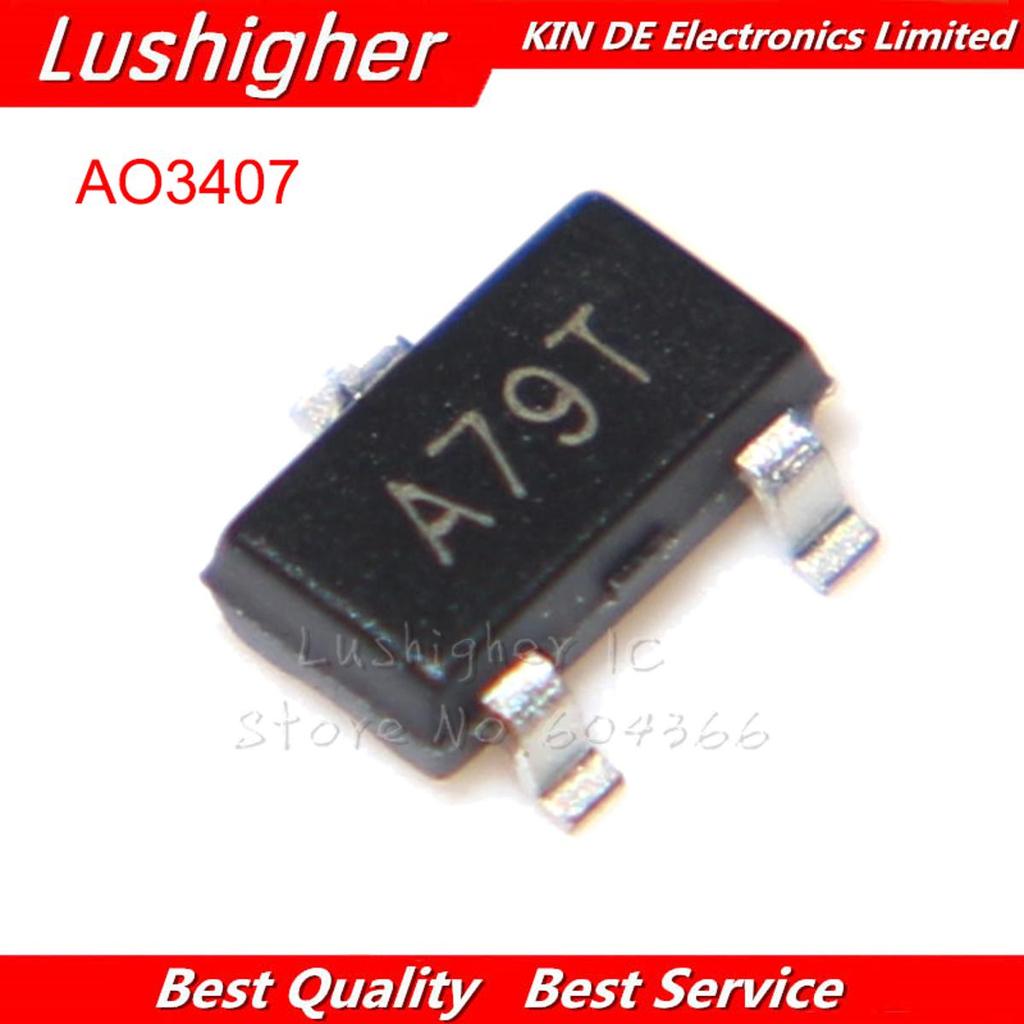 100 CÁI AO3407A A03407A SOT-23 đánh dấu: A79T AO3407 A03407 SOT23 MOSFET kênh P