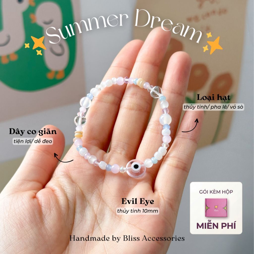 [VÒNG TAY] "Summer Dream" - Evil Eye thủy tinh mix cườm pha lê cao cấp Bliss Accessories - Phụ Kiện 