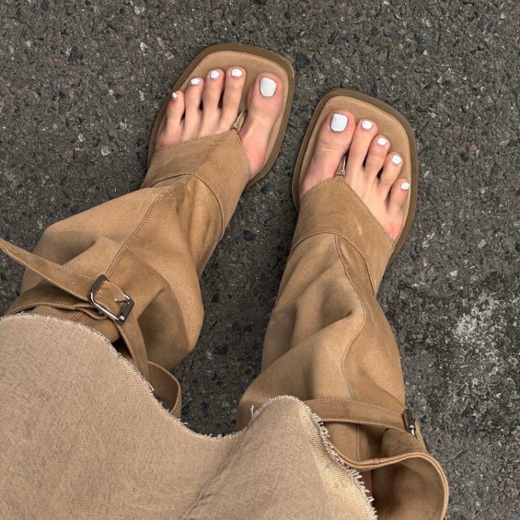 Summer boots2024New stylish Korean-style thong sandals, high-tube western cowboy boots