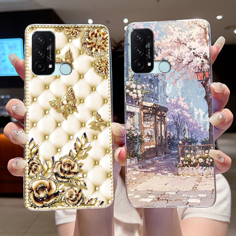 Ốp Mềm Trong Suốt Phổ Biến Cho OPPO Reno 5A Ốp Lưng Họa Tiết Phong Cảnh Lãng Mạn Silicon Chống Sốc T