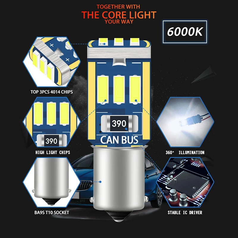 4 chiếc ba9s T4W BAY9S BAX9S H6W H21W Đèn đánh dấu bên ô tô Đèn LED vị trí Đèn giải phóng mặt bằng t