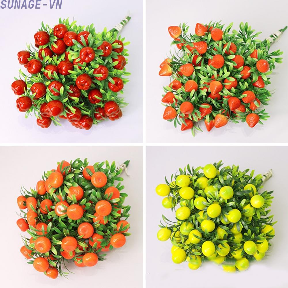 【SUNAGE】7-forked Fruit Foam Fruit Fortune Fruit Home Decoration Ornaments High Quality【HOT Fashion】