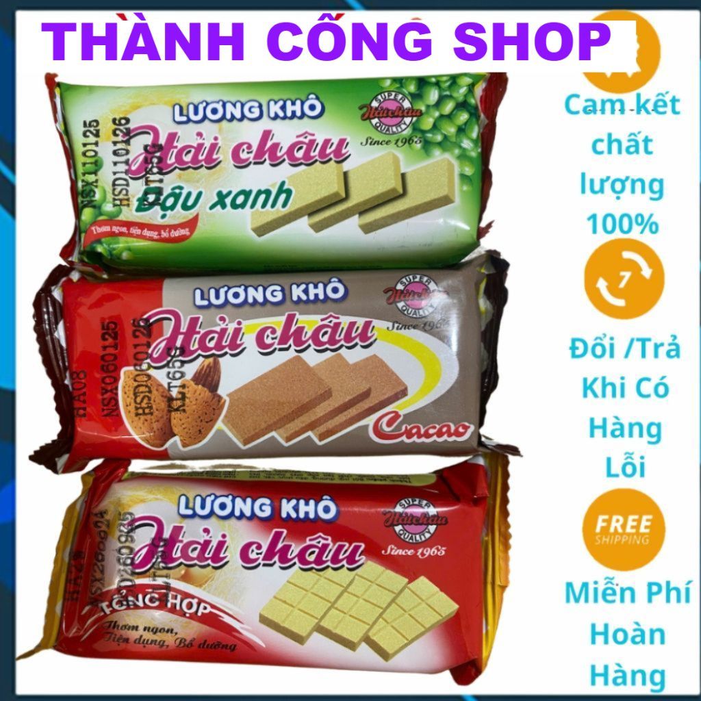 (SALE LỚN) (COMBO 10 GÓI) Lương khô Hải Châu loại 1, lương khô Hải Châu 65g, lương khô ca cao đậu xa