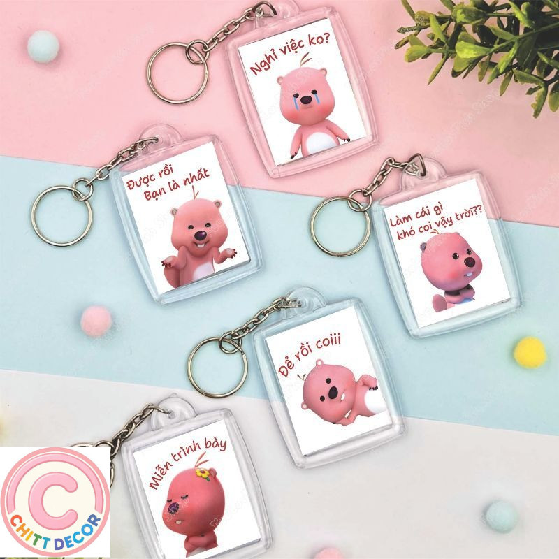 [Mới] Móc Khóa Mica In Hình Meme Loopy Siêu Hài Hước - Phụ Kiện Treo Balo Túi Xách Độc Lạ - In 1 mặt