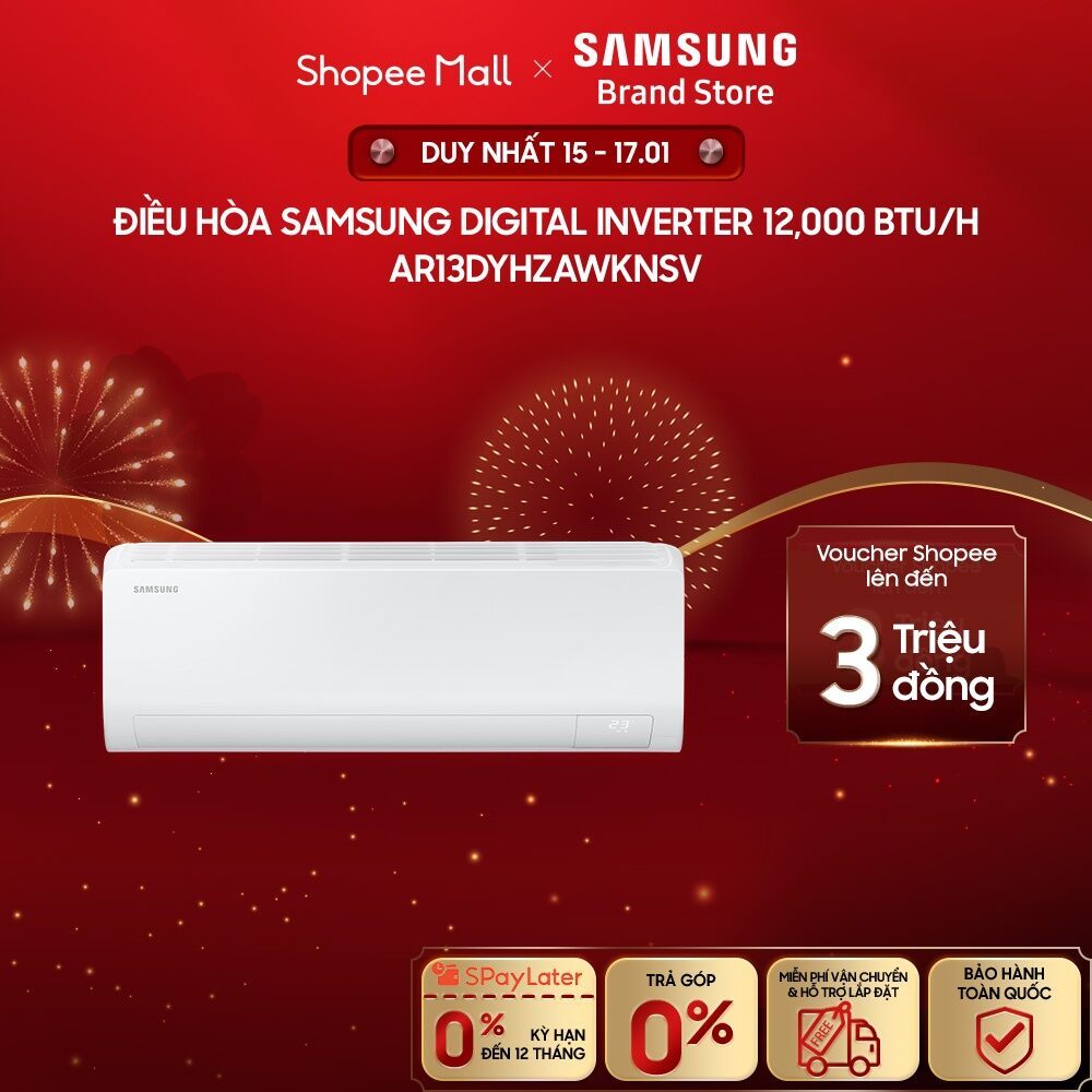 [MIỄN PHÍ VẬN CHUYỂN] Điều Hòa Samsung Digital Inverter 12,000 BTU/h AR13DYHZAWKNSV