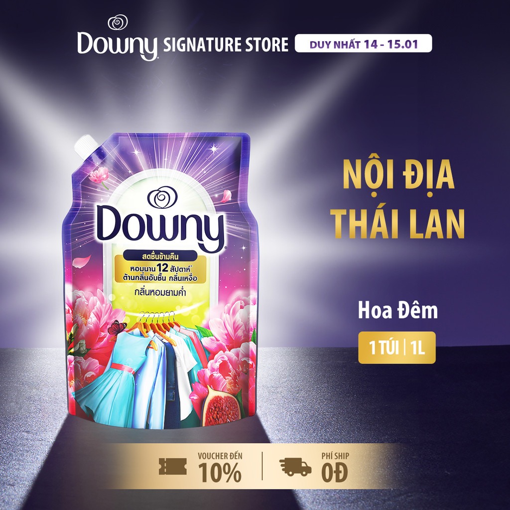 [DOWNY] Nước Xả Vải DOWNY Hoa Đêm Túi 1L