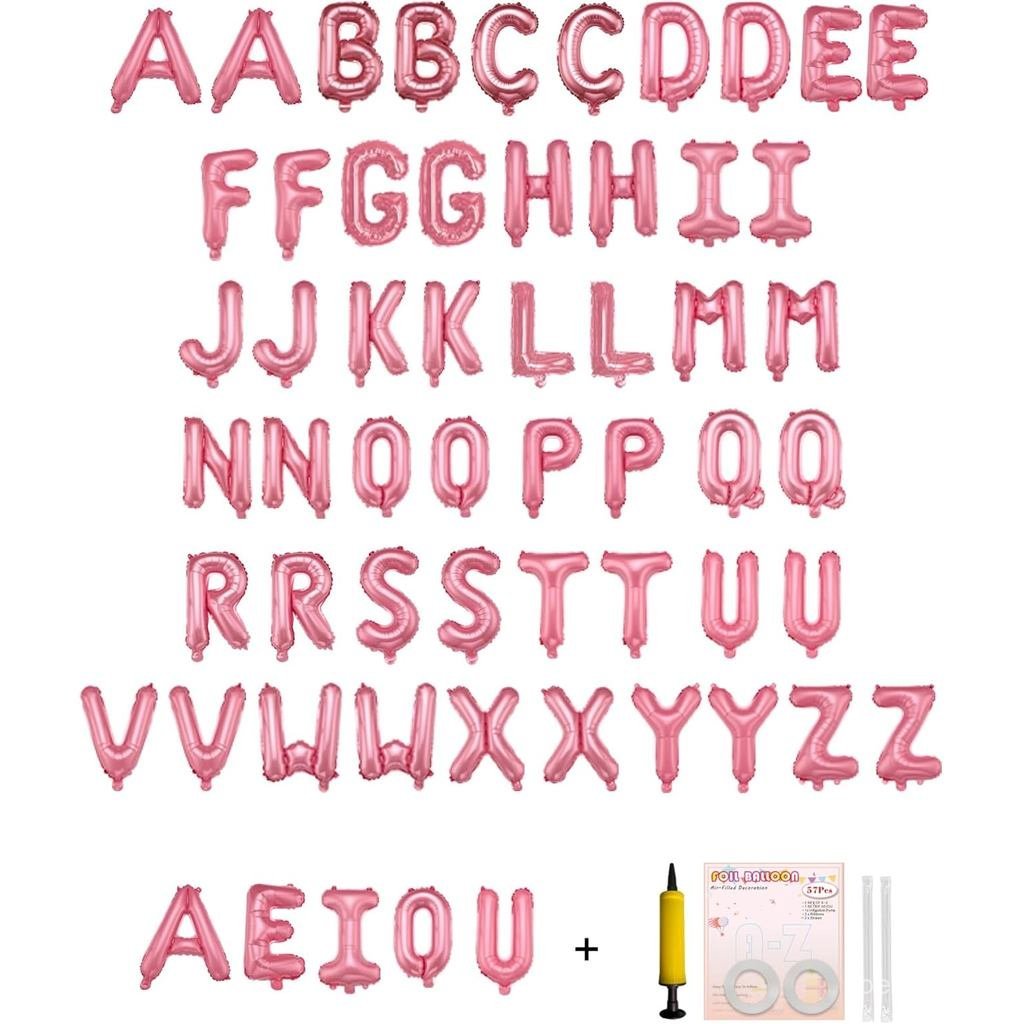 58 Chiếc Bóng Bay Chữ Cái Bảng Chữ Cái 2 Bộ A- Z & 1 Bộ AEIOU 16 Inch Mylar Lá Bóng Bay Bộ Cho Đám C