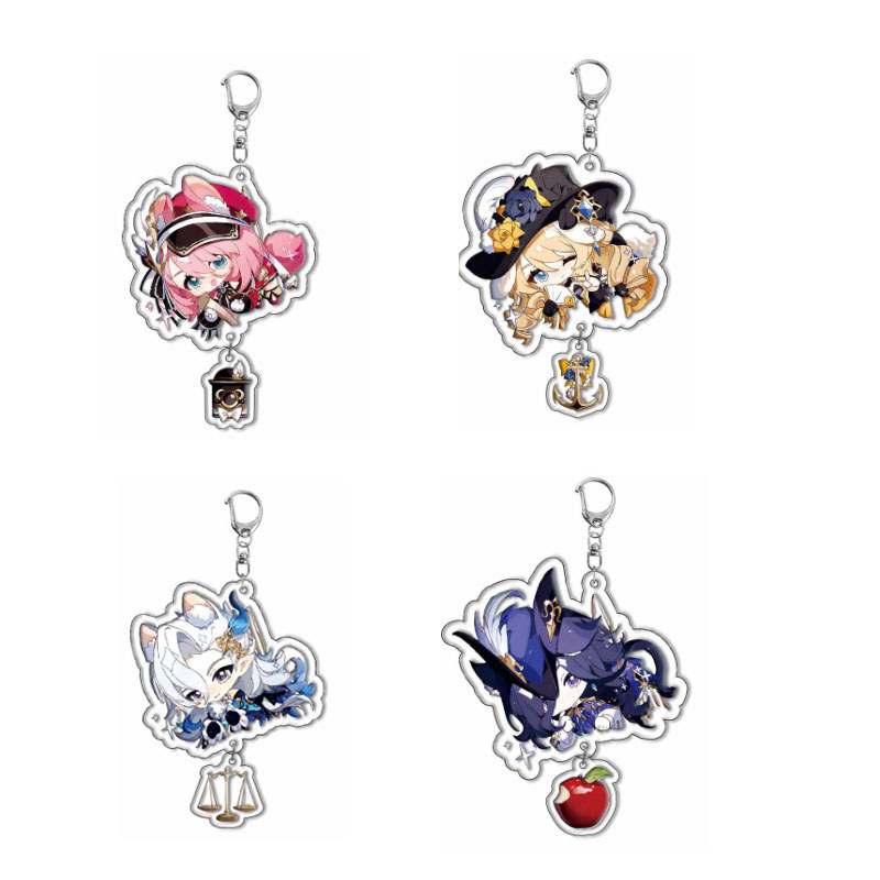 Wholesale Game Navia Furina Keychain For Women Men Jewelry Accessories Arcylic Pendant Chaveio Cospl