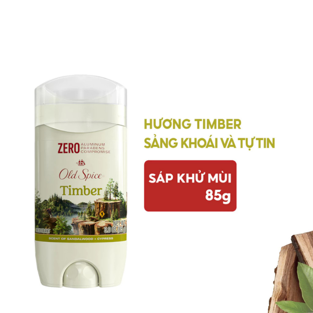 Sáp Khử Mùi Old Spice Timber 85g (Sáp Xanh)