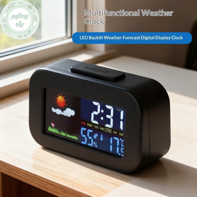 PUSKY Weather Station Clo Có Màn Hình Màu - Màn Hình Nhiệt Độ & Độ Ẩm Balit Dành Cho Trẻ Em & Thanh 