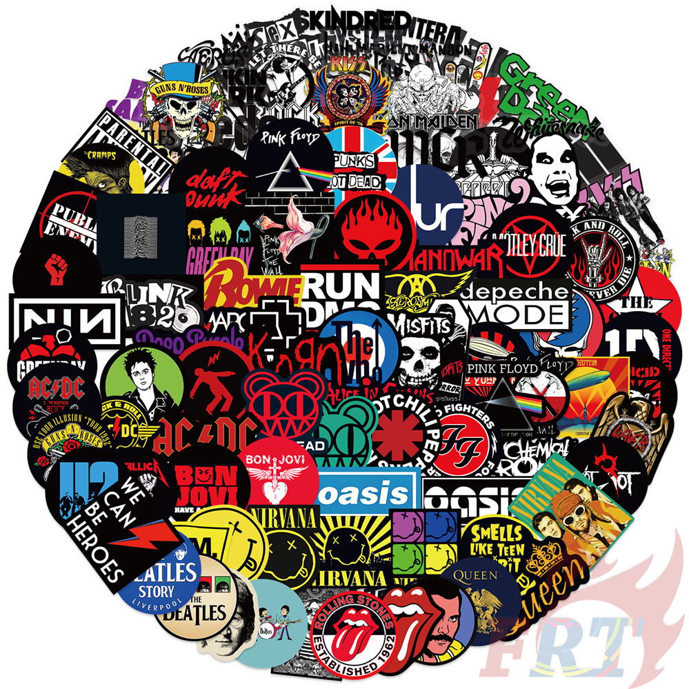 105 Cái / bộ ❉ Rock Band Logo Series 02 Nhãn dán PET ❉ Nhãn dán đề can Doodle chống thấm nước thời t