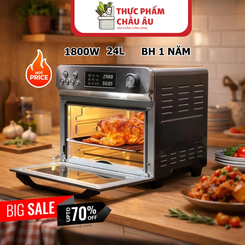 Nồi Chiên Không Dầu Dạng Lò AMICOOK Air Fryer Oven 24L Cao Cấp, Dùng Để Nướng Chiên Quay Đa Năng