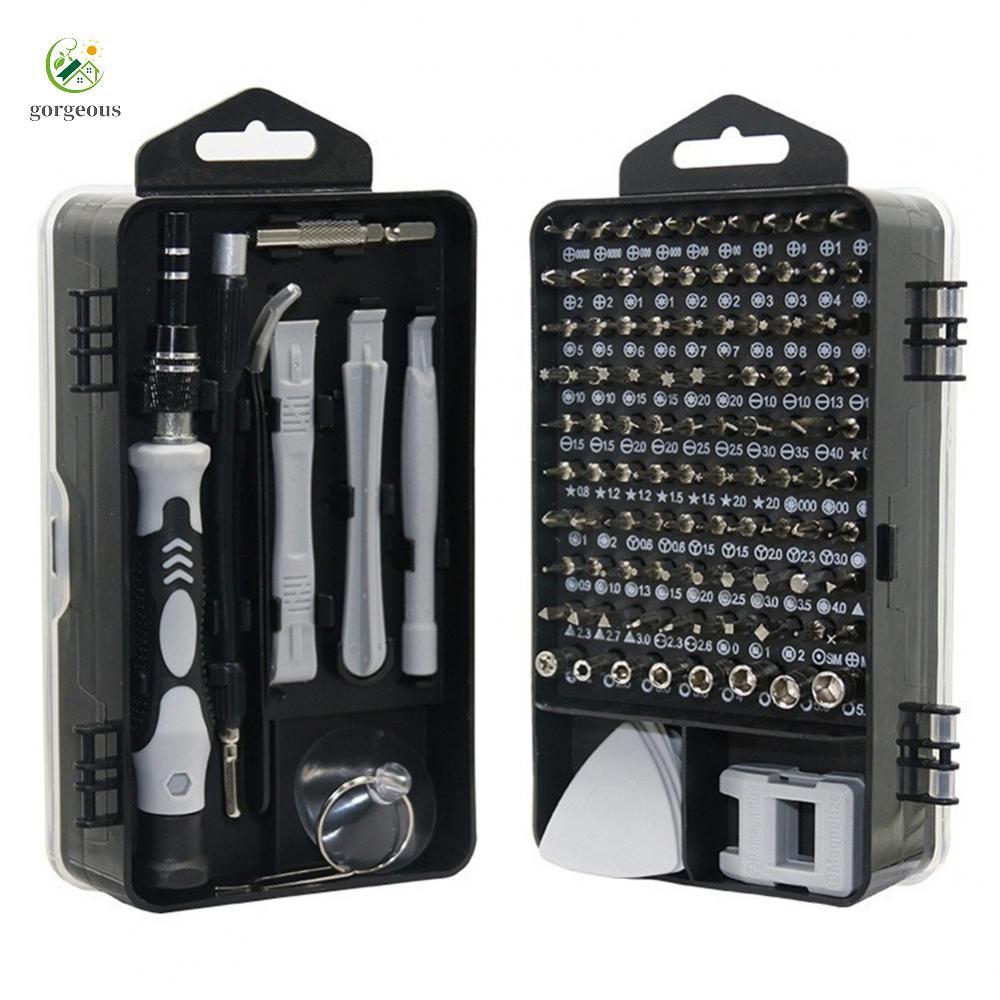 ⭐GROUS⭐115 In 1 Screwdriver Extension Rod Suction Cup 3 Pry Bars Chrome-vanadium Bits